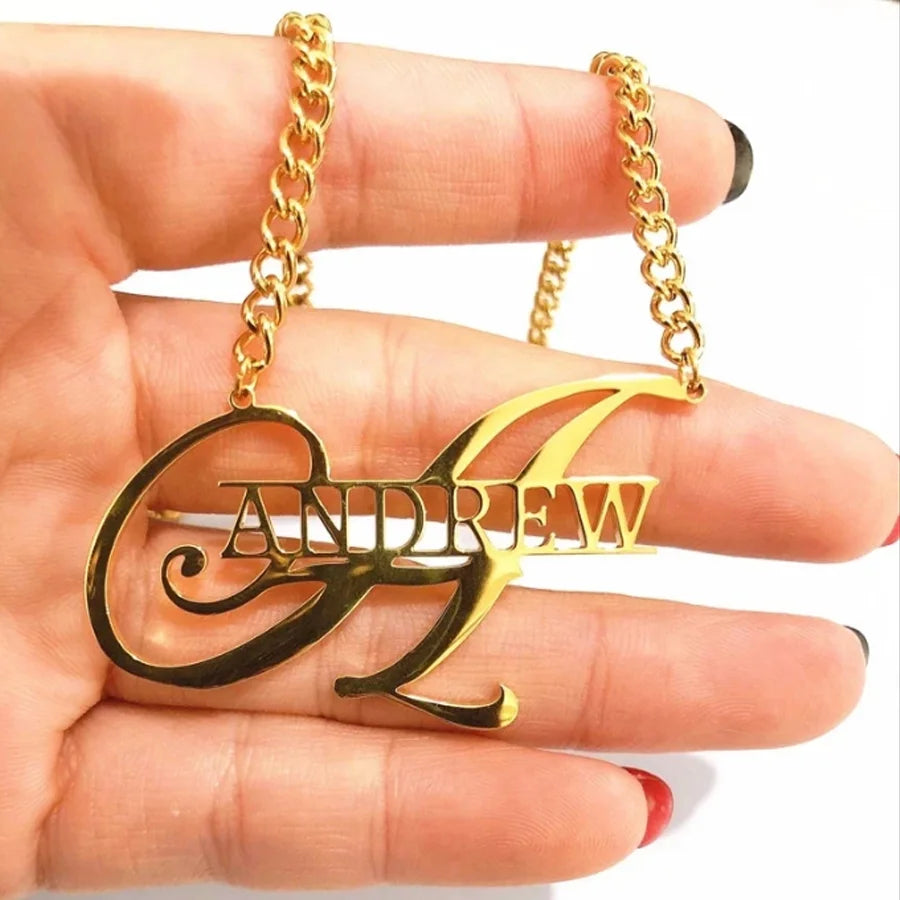 Initial Nameplate Necklace