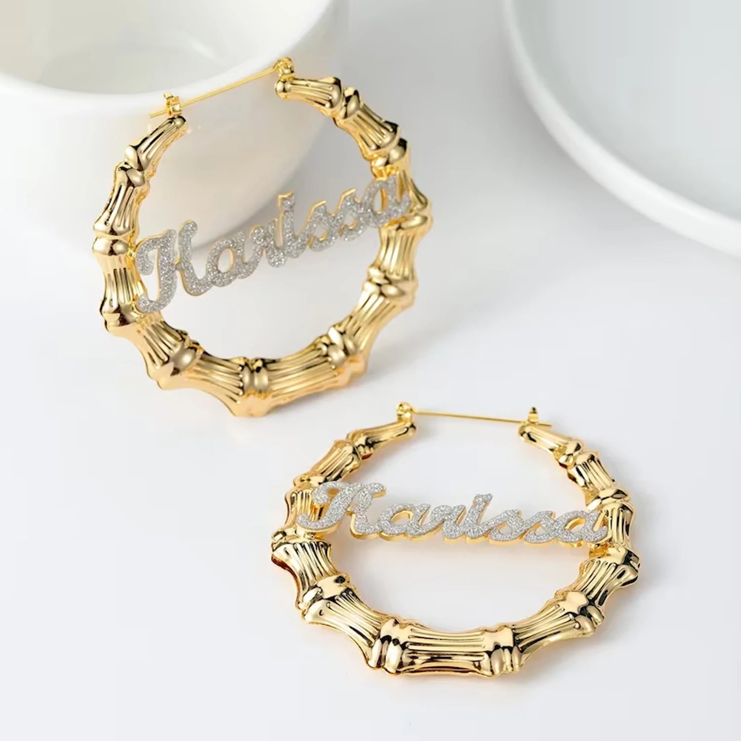 Frosted Bamboo Hoops